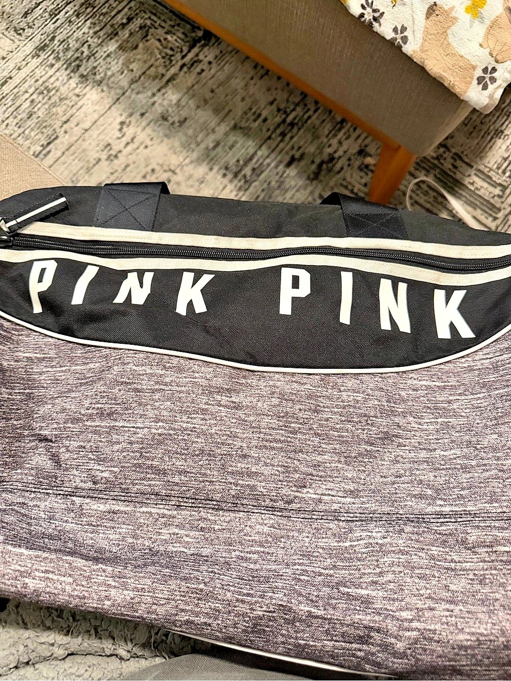 Victoria's Secret PINK Travel Duffel Bag in Black & Gray